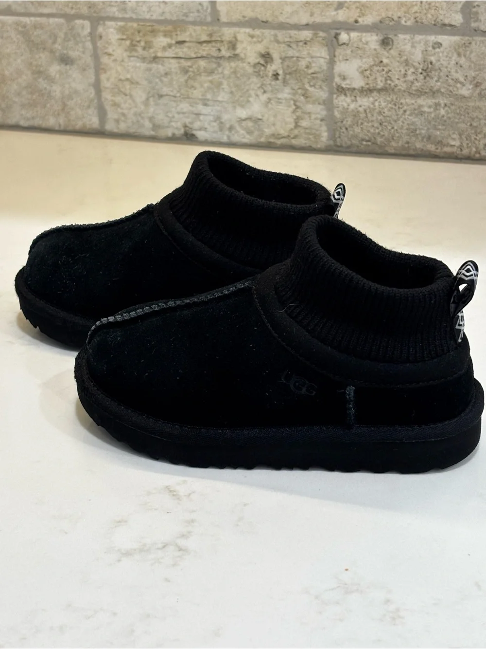 UGG Kids' Classic Ultra Stretch Cuff Boots in Black,